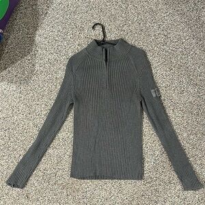 Express Gray 1/4 Zip Ribbed Sweater | Men’s | M